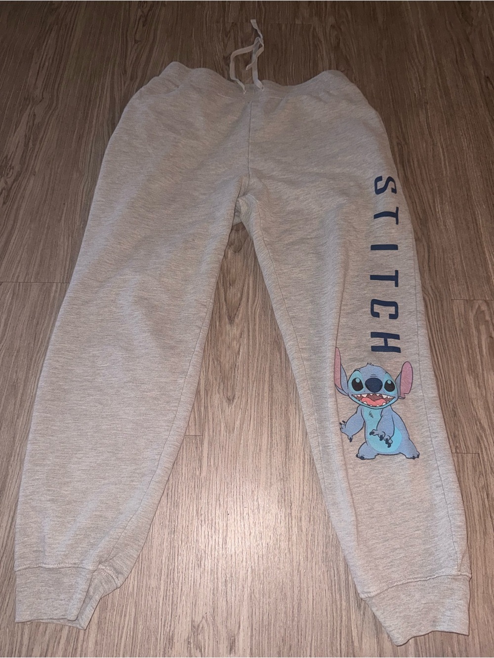 Disney Gray Joggers with Blue Stitch Graphic